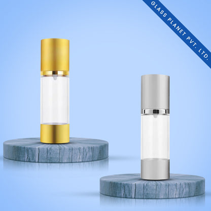 50GM Clear Frosted Glass Jar Imported with Black and White Cap
